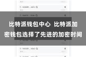 比特派钱包中心 比特派加密钱包选择了先进的加密时间